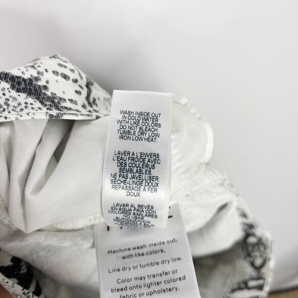 Frame Size 26 Le Mini Python Denim Skirt White Black Snakeprint Womens Cotton - Picture 11 of 13